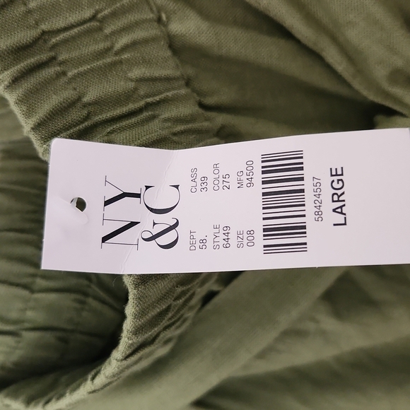 New York & Company Olive Wide Leg Side-Slit Pants - Picture 10 of 12